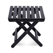 Shine Company Adirondack Square Cedar Wood Foldable Side Table in Black