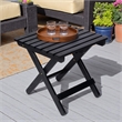 Shine Company Adirondack Square Cedar Wood Foldable Side Table in Black
