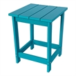 Shine Company Adirondack Indoor/Outdoor Square Resin End Table in Blue