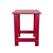 Shine Company Adirondack Indoor/Outdoor Square Resin End Table in Red