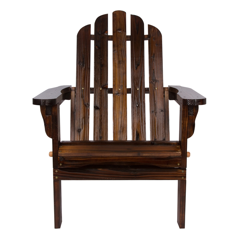 Shine Company Traditional Cedar Wood Folding Adirondack Chair in Brown
