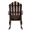 Shine Company Traditional Cedar Wood Adirondack Porch Rocker in Brown