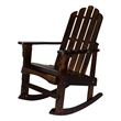 Shine Company Traditional Cedar Wood Adirondack Porch Rocker in Brown