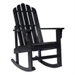 Shine Company Traditional Cedar Wood Adirondack Porch Rocker in Black