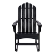 Shine Company Traditional Cedar Wood Adirondack Porch Rocker in Black