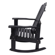Shine Company Traditional Cedar Wood Adirondack Porch Rocker in Black