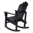 Shine Company Traditional Cedar Wood Adirondack Porch Rocker in Black
