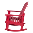 Shine Company Traditional Cedar Wood Adirondack Porch Rocker in Red