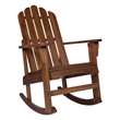 Shine Company Traditional Cedar Wood Adirondack Porch Rocker in Brown