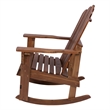 Shine Company Traditional Cedar Wood Adirondack Porch Rocker in Brown