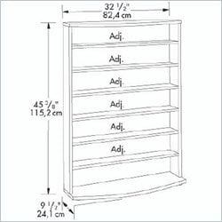 Sauder Multi Tower Sky Alder Finish Matte Black CD & DVD Media Storage 