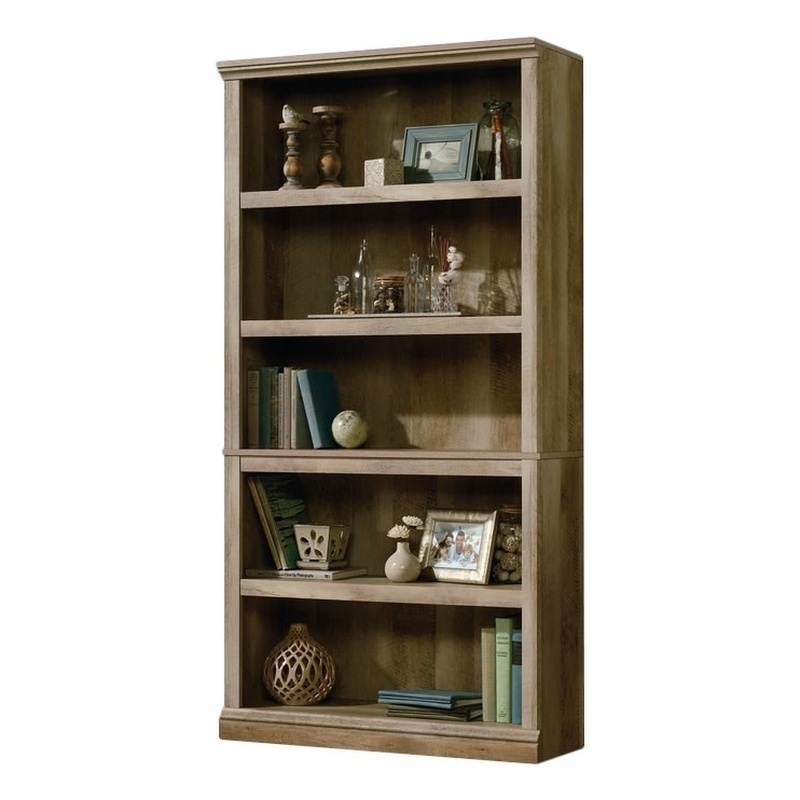 Sauder Select Engineered Wood 5 Shelf Bookcase in Lintel Oak