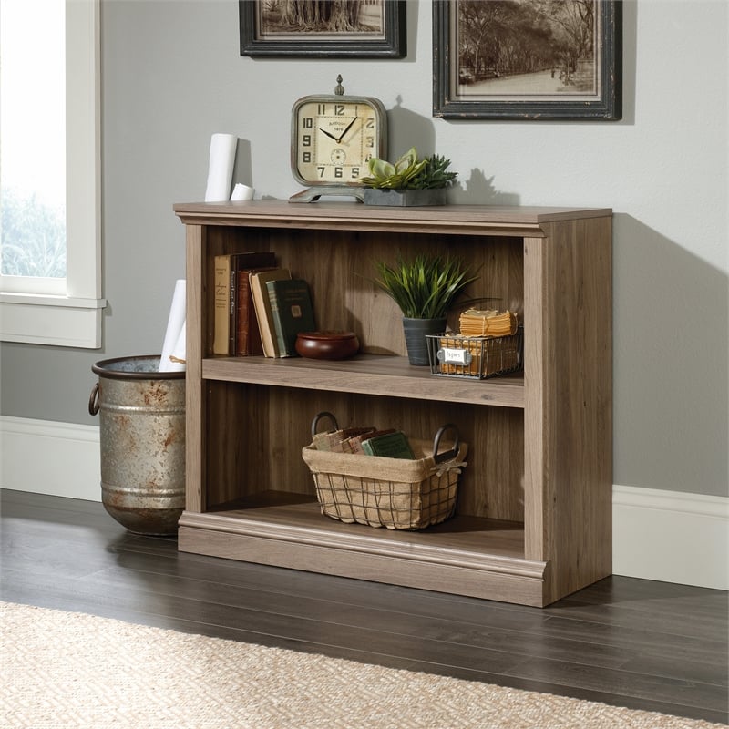 Sauder Select Engineered Wood 2-Shelf Bookcase in Salt Oak