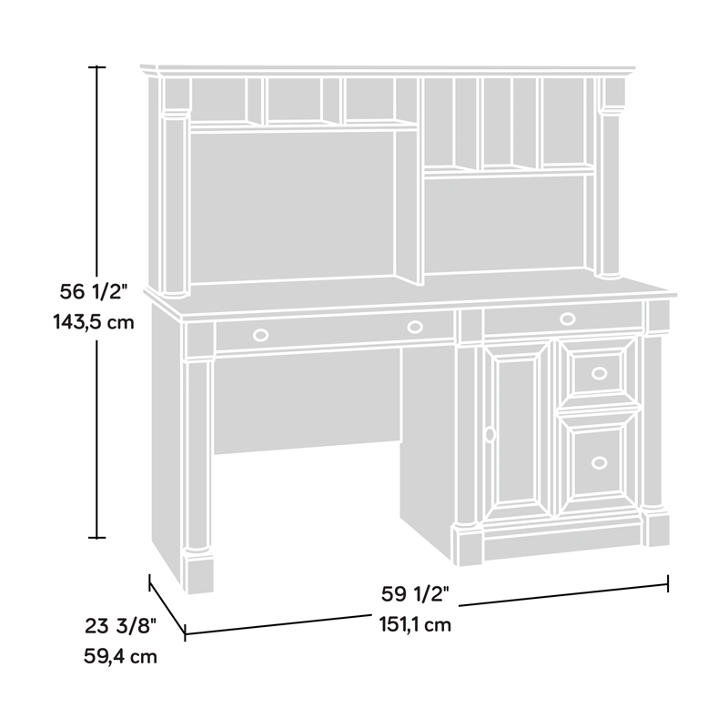 Sauder Palladia Engineered Wood Computer Desk With Hutch in Select Cherry