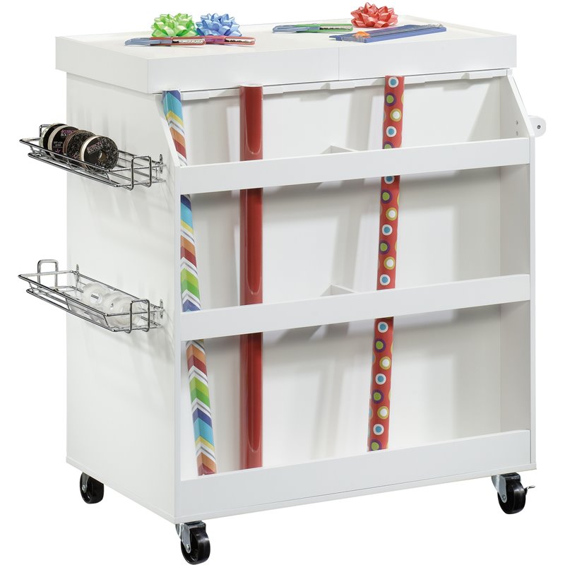 Sauder Select Craft Cart in Soft White
