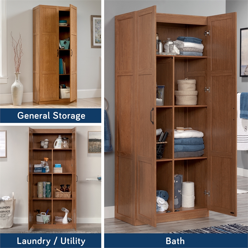 Sauder Select Engineered Wood Storage Cabinet in Highland Oak