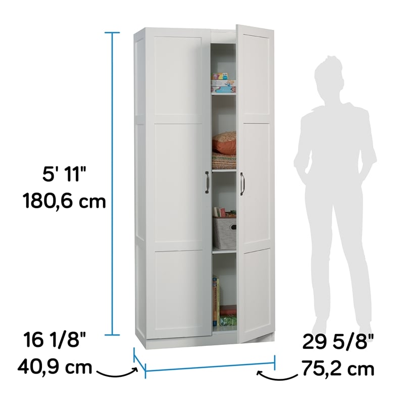 Sauder Select Engineered Wood Storage Cabinet in White Finish