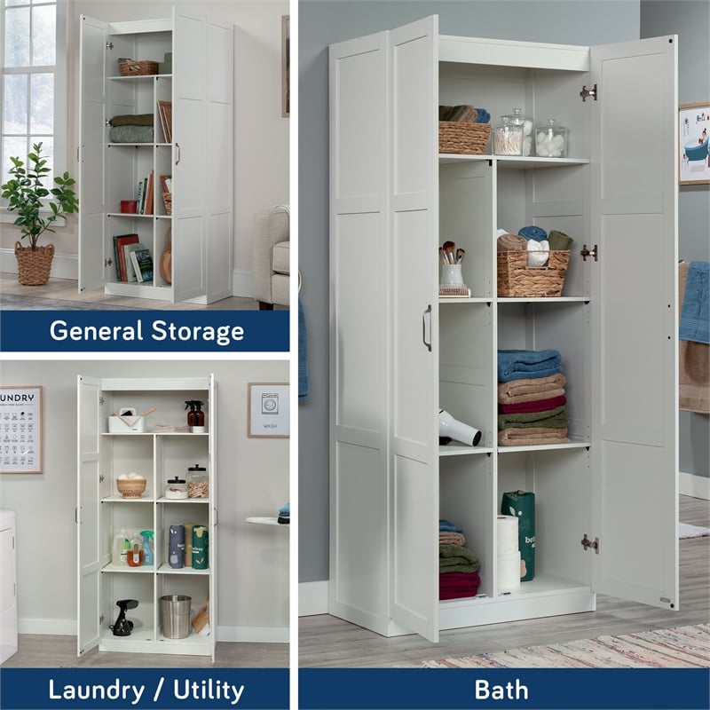 Sauder Select Engineered Wood Storage Cabinet in White Finish