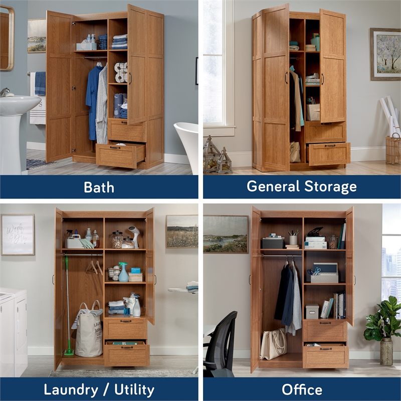 Sauder Select Engineered Wood Storage Cabinet in Highland Oak
