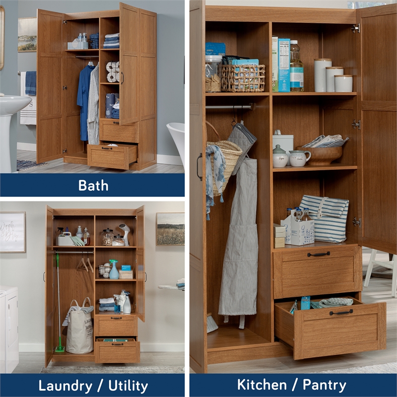 Sauder Select Engineered Wood Storage Cabinet in Highland Oak