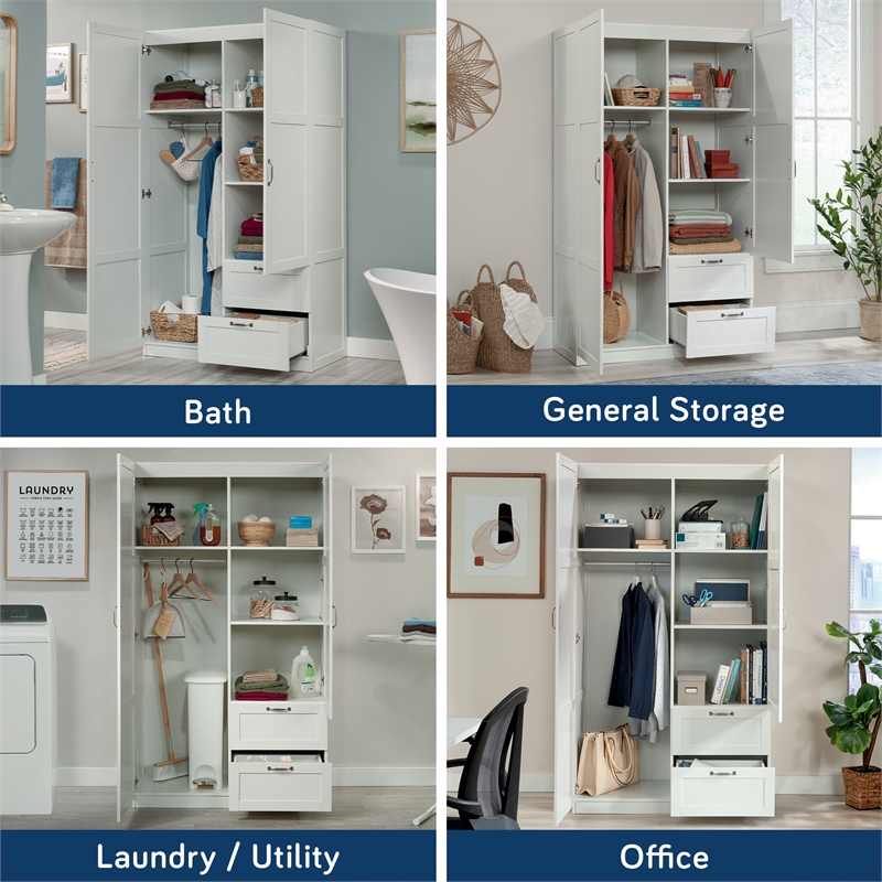 Sauder Select Engineered Wood Wardrobe Armoire in White Finish