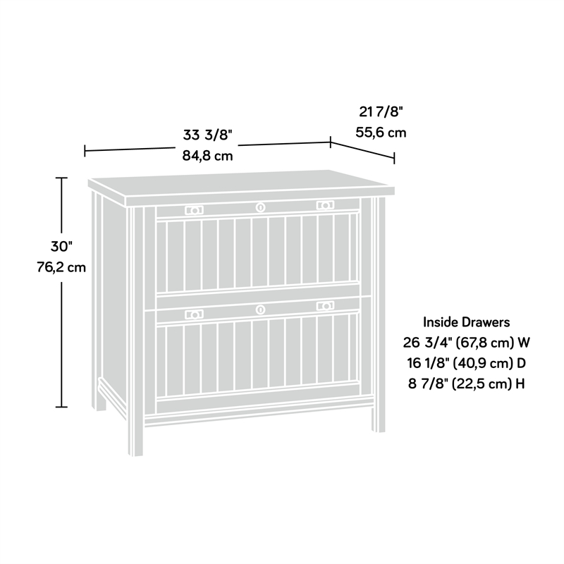 Sauder Costa Engineered Wood 2-Drawer Lateral File Cabinet in Chalked Chestnut
