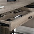 Sauder Canal Street Wood and Metal L-Shape Computer Desk in Northern Oak
