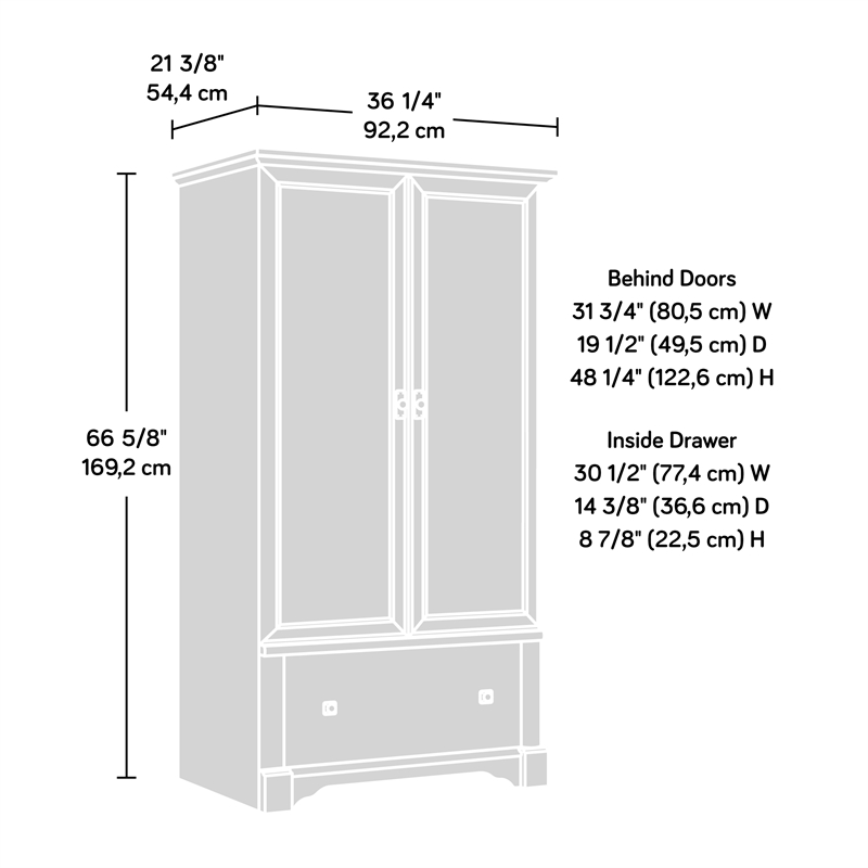 Sauder Palladia Engineered Wood Bedroom Armoire in Vintage Oak