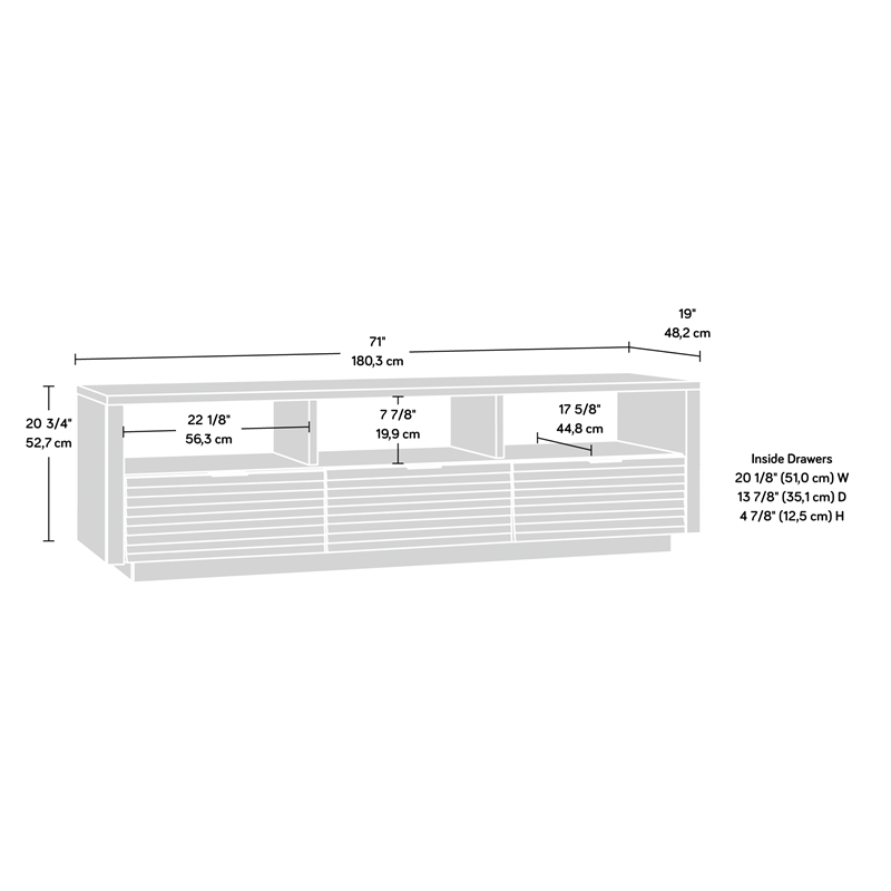 Sauder Harvey Park Engineered Wood TV Stand in Grand Walnut