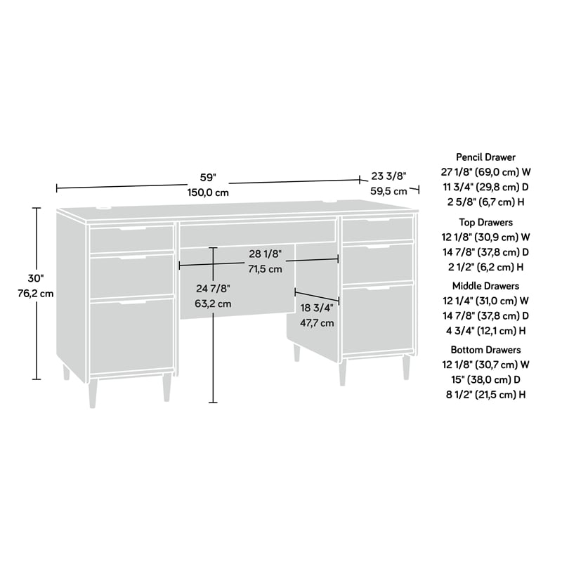 Sauder Clifford Place Engineered Wood Computer Desk in Grand Walnut