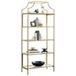 Sauder International Lux Metal 5 Shelf Bookcase in Satin Gold Finish