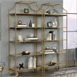 Sauder International Lux Metal 5 Shelf Bookcase in Satin Gold Finish