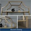 Sauder International Lux Metal 5 Shelf Bookcase in Satin Gold Finish