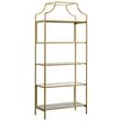 Sauder International Lux Metal 5 Shelf Bookcase in Satin Gold Finish