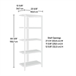 Sauder North Avenue Metal and Engineered Wood 4-Shelf Bookcase in Charter Oak