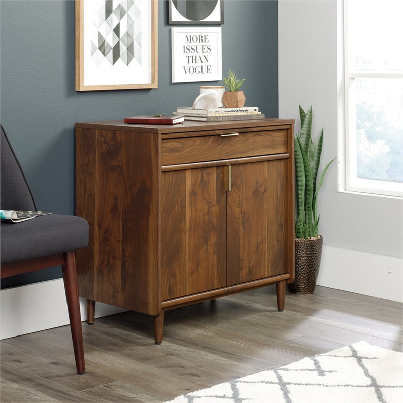 Sauder Clifford Place Engineered Wood Storage Cabinet in Grand Walnut