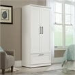 Sauder HomePlus Engineered Wood Bedroom Wardrobe Armoire in Soft White