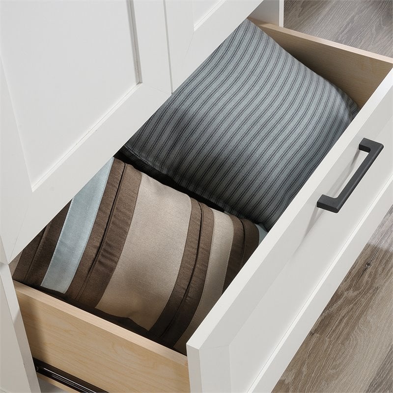 Sauder HomePlus Engineered Wood Bedroom Wardrobe Armoire in Soft White