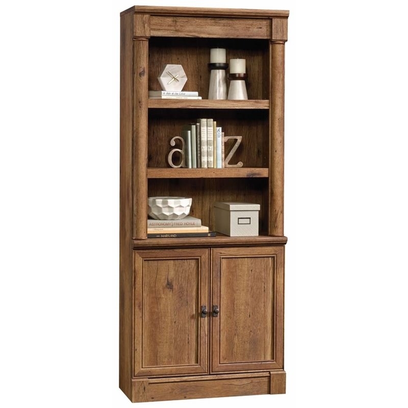 Palladia 2 Piece L Shaped Computer Desk and 3 Shelf Bookcase Set in Vintage Oak
