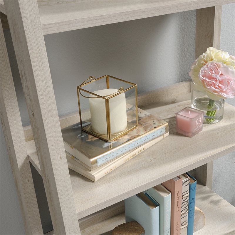 Sauder Trestle Engineered Wood 5 Shelf Bookcase in Chalked Chestnut
