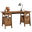 Sauder Trestle Executive Desk in Vintage Oak