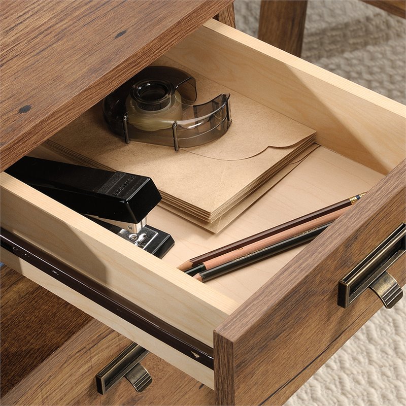 Sauder Trestle Executive Desk in Vintage Oak