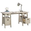 Sauder Trestle Engineered Wood Executive Desk in Chalked Chestnut