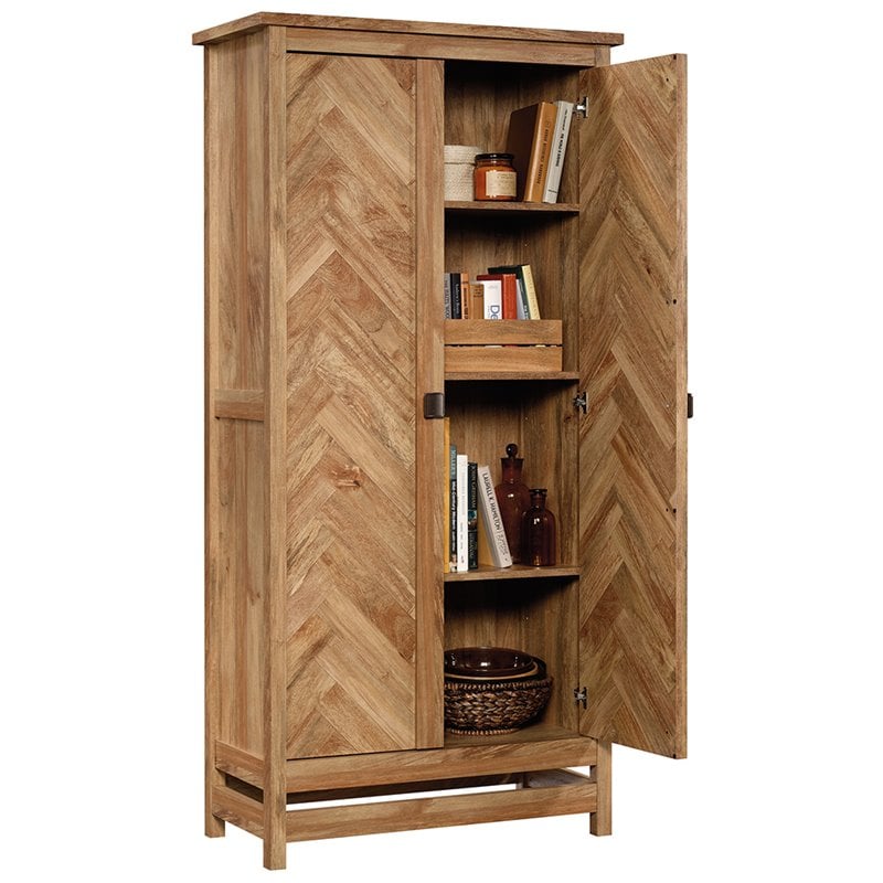 Sauder Cannery Bridge Engineered Wood Storage Cabinet in Sindoori Mango/Natural