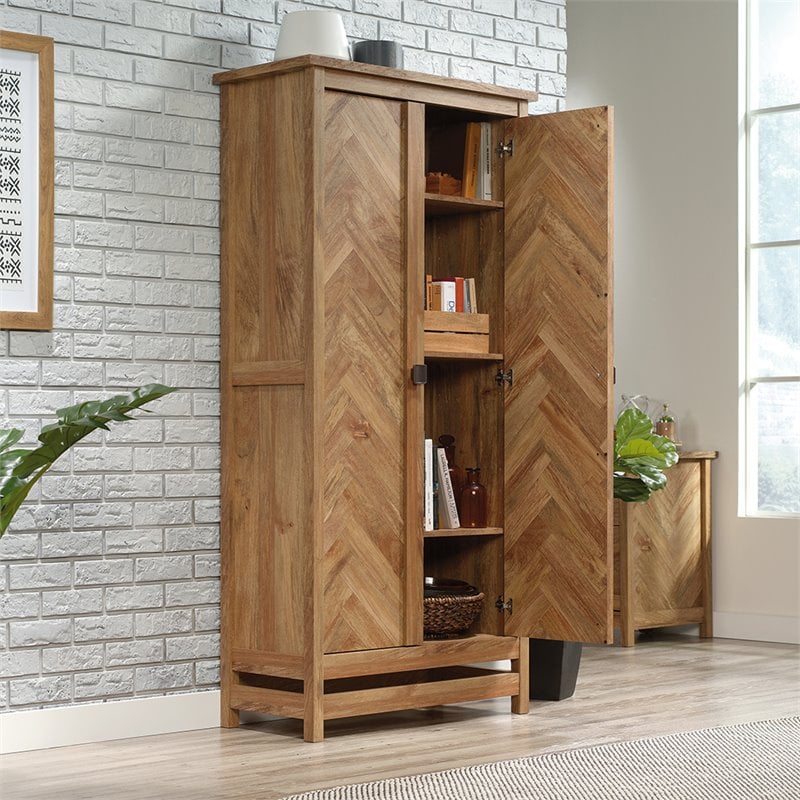 Sauder Cannery Bridge Engineered Wood Storage Cabinet in Sindoori Mango/Natural