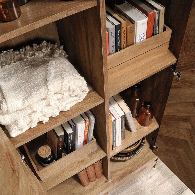 Sauder Cannery Bridge Engineered Wood Storage Cabinet in Sindoori Mango/Natural