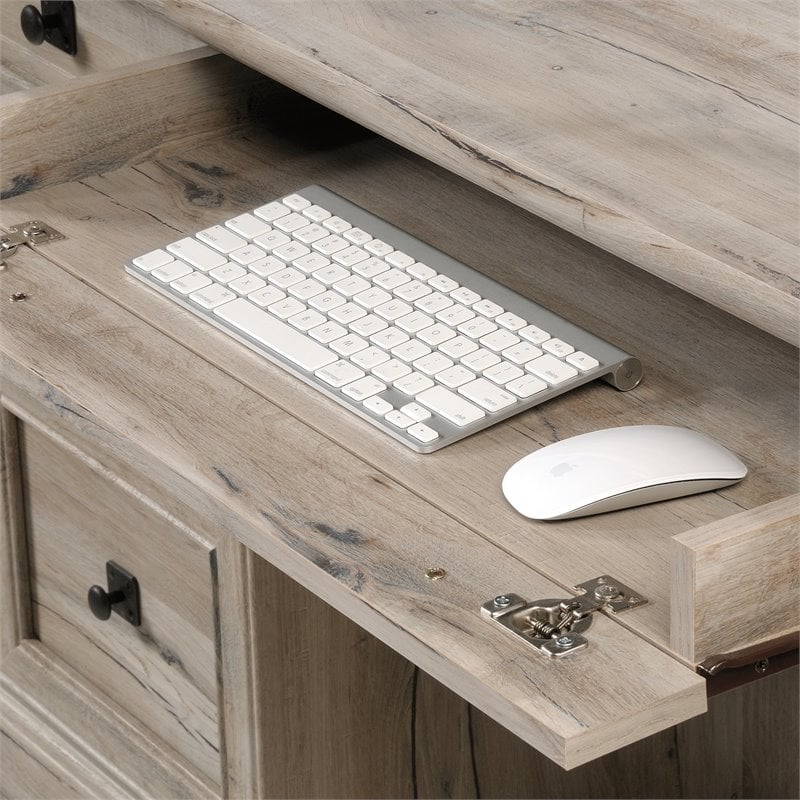 Sauder Palladia Engineered Wood Executive Desk in Split Oak Finish