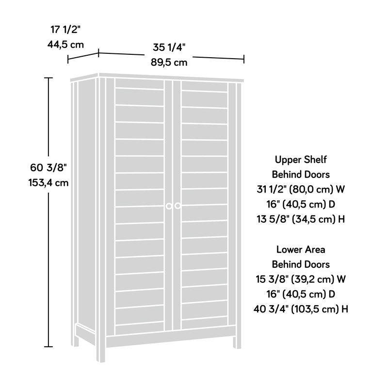Sauder Cottage Road Engineered Wood Storage Cabinet in Soft white