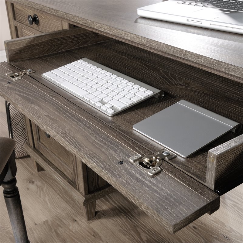 Sauder Hammond Engineered Wood Executive Desk in Emery Oak Finish