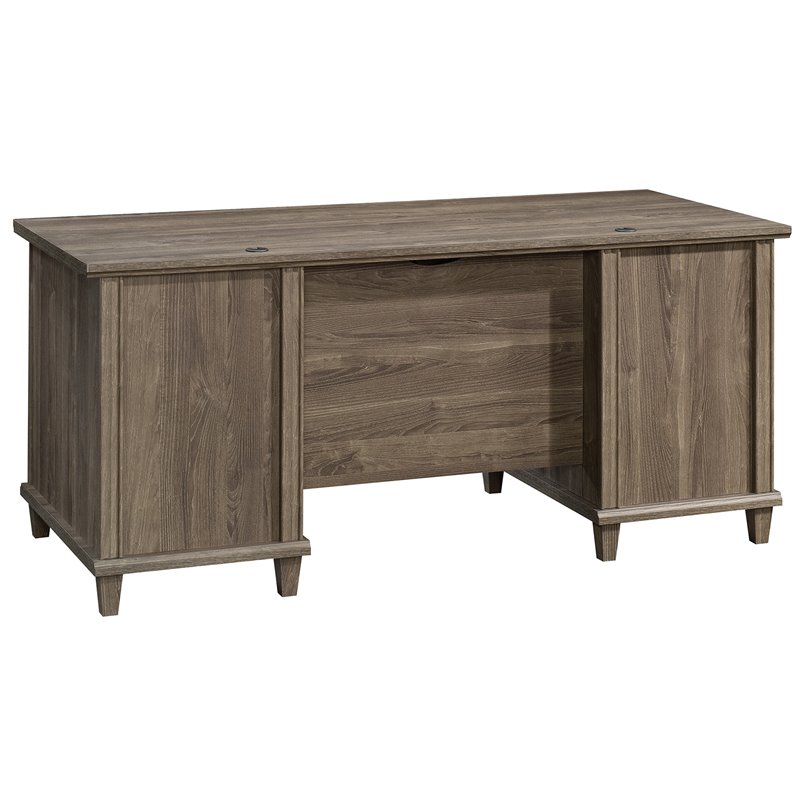 Sauder Hammond Engineered Wood Executive Desk in Emery Oak Finish